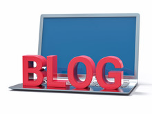 3D Red Blog Word