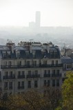 Fototapeta Paryż - Panorama of Paris in the mist - view from Montmartre