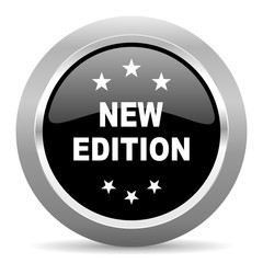 Aufkleber - new edition black metallic chrome web circle glossy icon