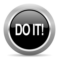 Aufkleber - do it black metallic chrome web circle glossy icon