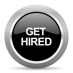 Poster - get higreen black metallic chrome web circle glossy icon
