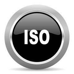 Poster - iso black metallic chrome web circle glossy icon