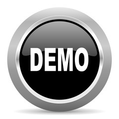 Poster - demo black metallic chrome web circle glossy icon