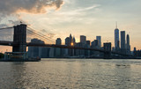 Fototapeta  - Sunset Over Manhattan Skyline, New York, USA
