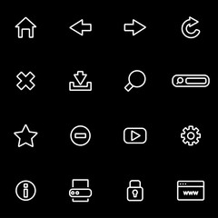 Poster - Vector line browser icon set