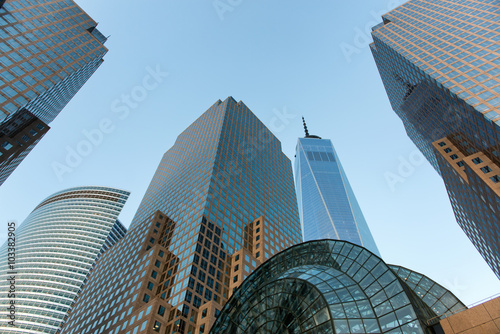 Fotomural Modern Glass Skyscrapers in Manhattan, New York