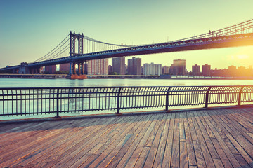 Wall Mural - Manhattan Bridge Over East River at Sunset