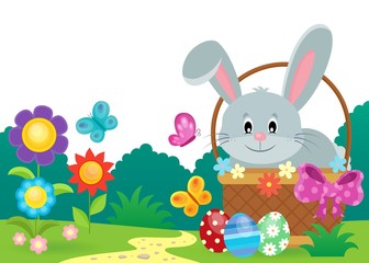 Poster - Easter basket with bunny theme 2