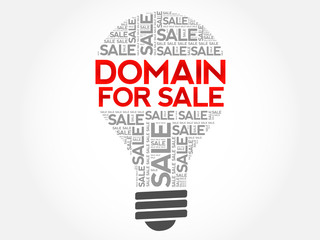 Poster - DOMAIN FOR SALE bulb word cloud, business concept background