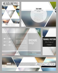 Poster - Business templates for presentation, brochure, flyer or booklet. Abstract multicolored background of blurred nature landscapes, geometric vector, triangular style illustration.