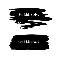 Scribble stains hand drawn shapes