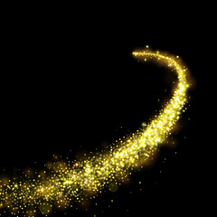 Wall Mural - gold glittering stars dust trail sparkling particles