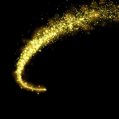 Wall Mural - gold glittering stars dust trail sparkling particles