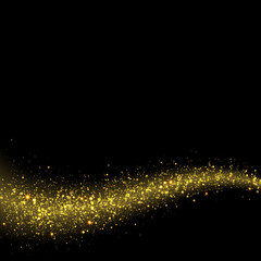 Wall Mural - gold glittering stars dust trail sparkling particles
