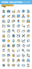 Poster - set of thin line flat design icons of business essentials. icons for websites, mobile websites and a
