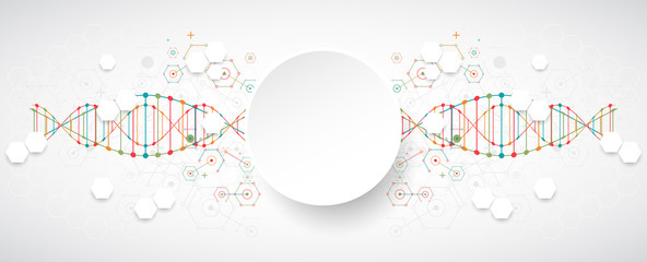 Aufkleber - Science template, wallpaper or banner with a DNA molecules.