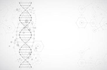 Aufkleber - Science template, wallpaper or banner with a DNA molecules.