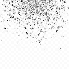 Poster - Explosion cloud of black pieces. Confetti. Vector