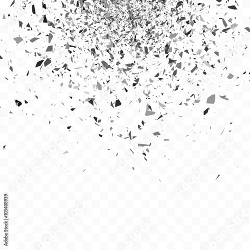 Fotomural Explosion cloud of black pieces. Confetti. Vector
