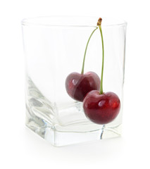 Wall Mural - Cherries and glass.