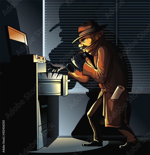 Fotografía Spy seeking documents
Spy seeking Important Documents in office