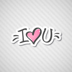 Wall Mural - i love you text