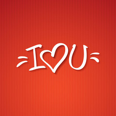 Wall Mural - i love you text