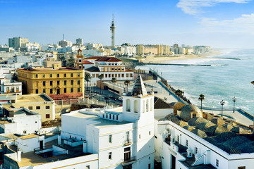 Wall Mural - aerial view of Cadiz, Spain