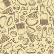 Seamless Vector Pattern with Fast Food