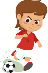 Wall Mural - kid kicking a ball.Vector and illustration.