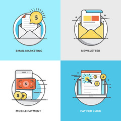 Wall Mural - flat line concepts designed icons