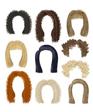 Set Of Different Hairstyles. Hairs