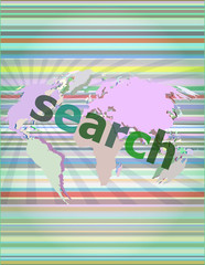 Poster - SEO web development concept: words Search on digital background vector illustration