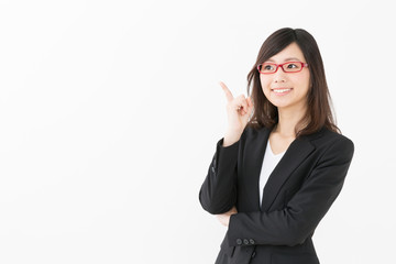 Canvas Print - asian businesswoman isolated on white background