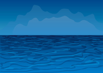 vector illustration. blue ocean.