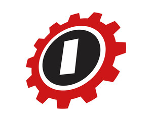 I red gear letter logo