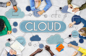 Wall Mural - Cloud Computing Network Data Storage Technology Concept