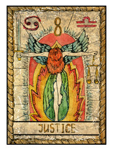 The Old Tarot Card. Justice