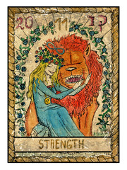 Wall Mural - The old tarot card. Strength