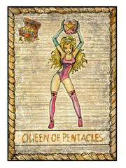 Sticker - The old tarot card. Queen of Pentacles