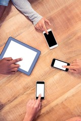 Poster - Business people using technologies at table