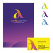 A letter - vector logo design concept illustration. Alpha abstract t letter logo sign for business company. Alpha letter logo corporate identity - visit card, poster, folder, brochure cover. 