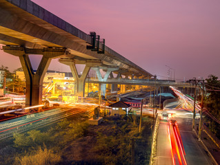 Express way construction site over road