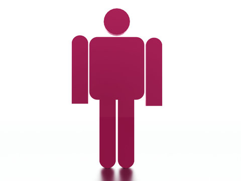 Abstract man figure rendered on white background
