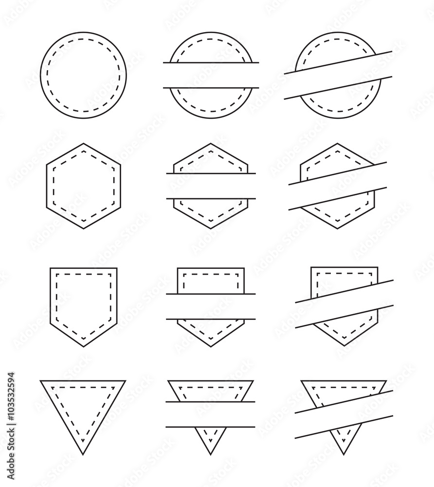Set of Blank Vintage Frames for Logo - Isolated Vector Illustration ...