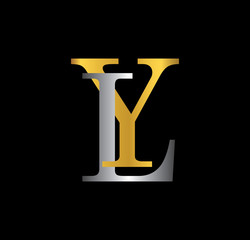 YL initial letter with gold and silver