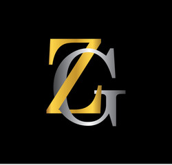 Poster - ZG initial letter with gold and silver