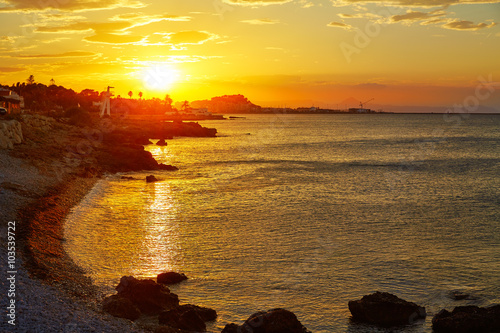 Foto Denia sunset las Rotas in Mediterranean Spain