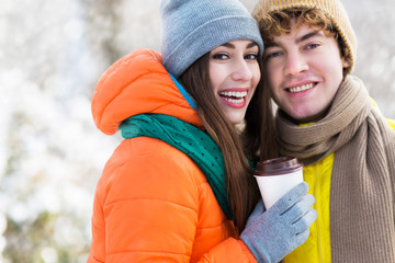 Wall Mural - Winter couple