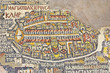 Jordan. Madaba (biblical Medeba) - St. George's Church. Fragment of the oldest floor mosaic map of the Holy Land - the Holy City Jerusalem